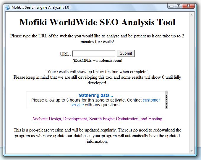 Mofiki's SEO Analyzer screen shot